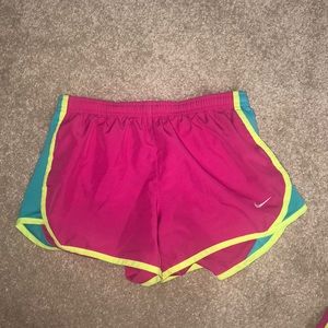 Blue, yellow, & pink nike shorts